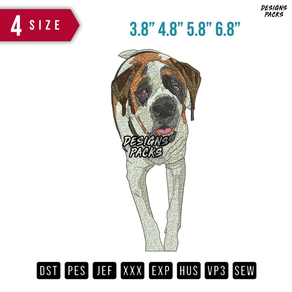 Dog M Embroidery Design