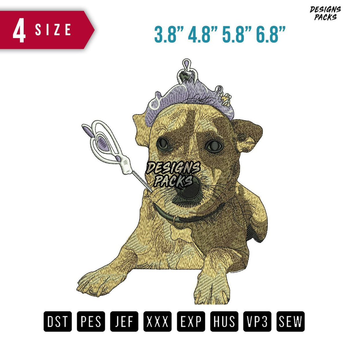 Dog Prince Embroidery Design