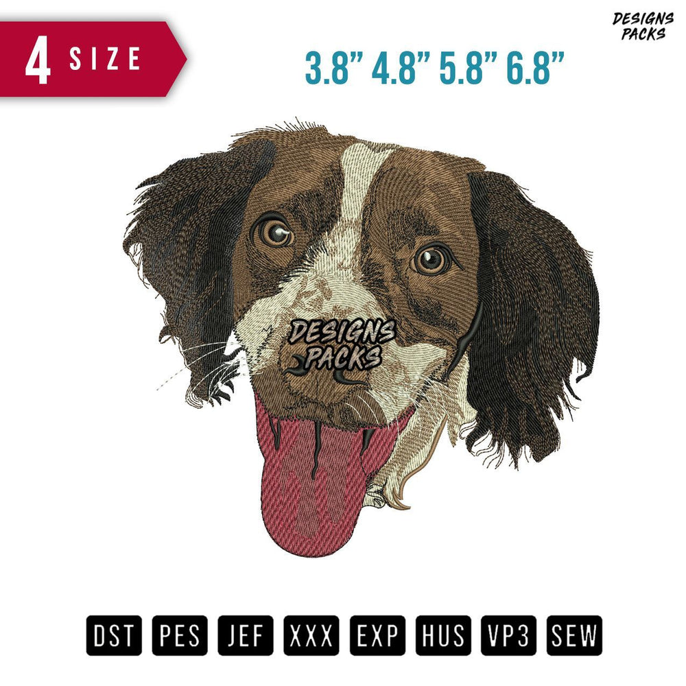 Dog Red Tongue Embroidery Design