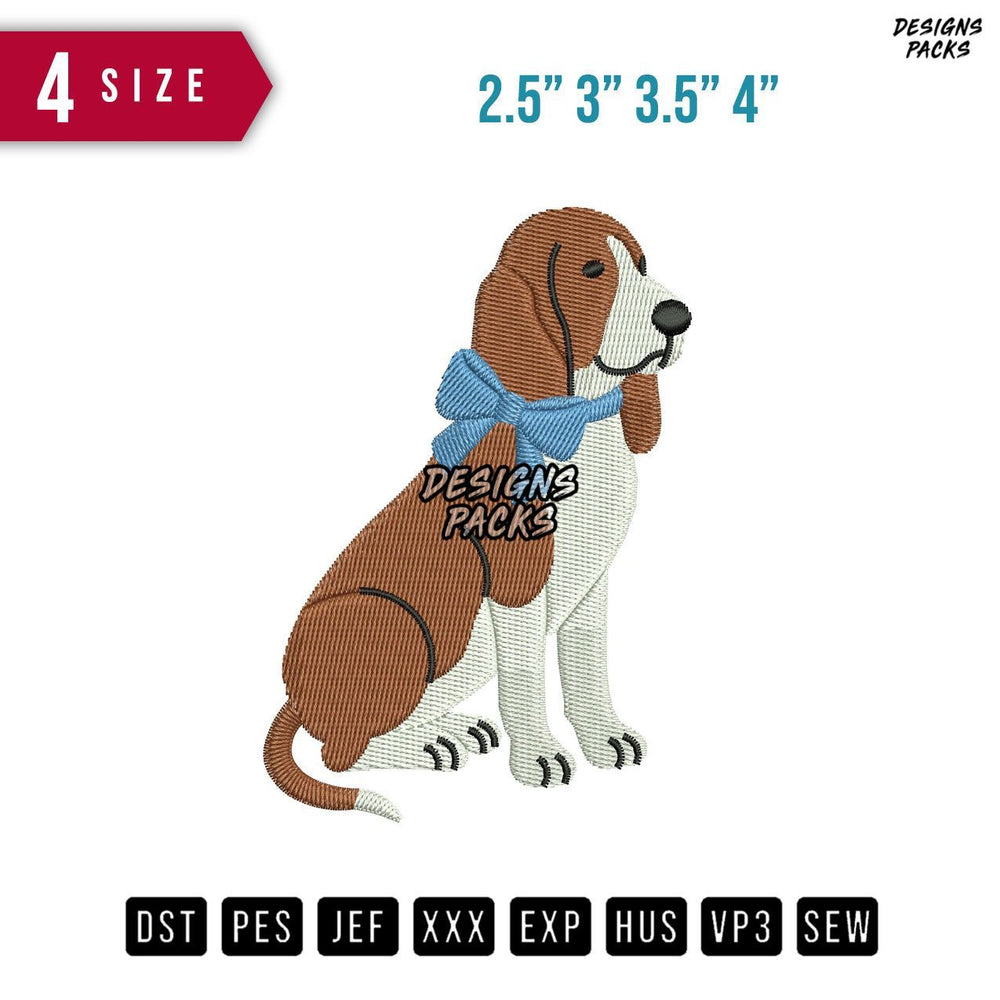 Dog Ribbon Blue D Embroidery Design