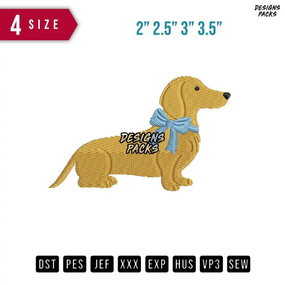 Dog Ribbon Blue E Embroidery Design