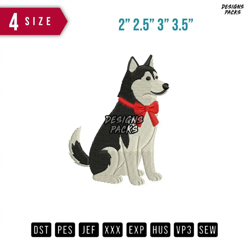 Dog Ribbon Red B Embroidery Design
