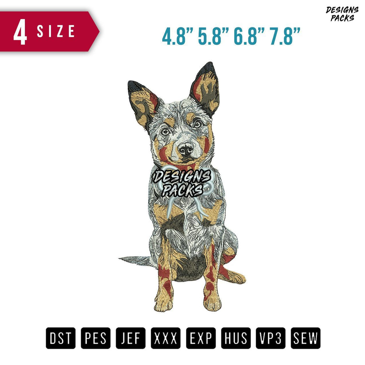 Dog Ribbonnecklace Embroidery Design