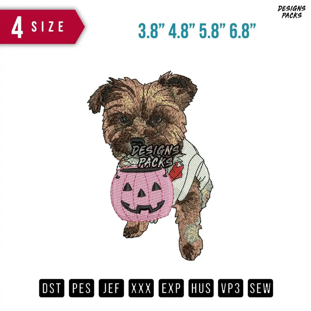 Dog shirt Pumpkin Embroidery Design