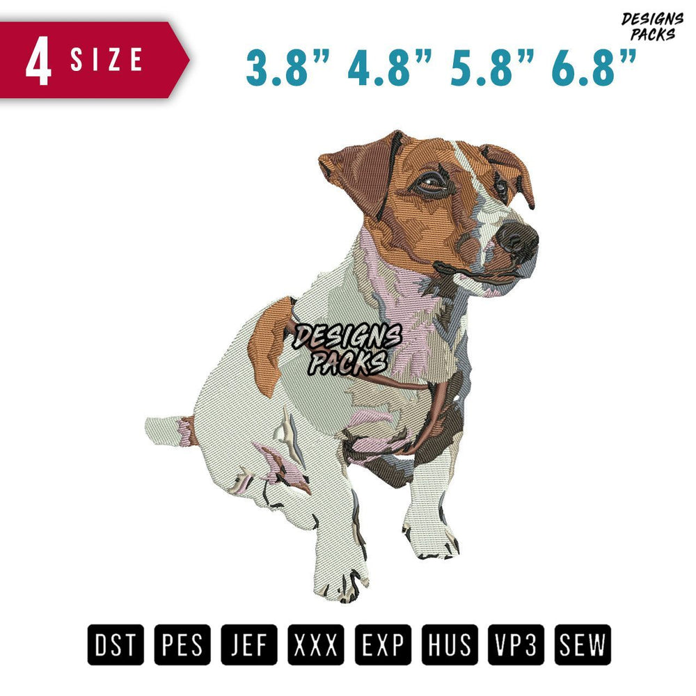 Dog Sitting B Embroidery Design