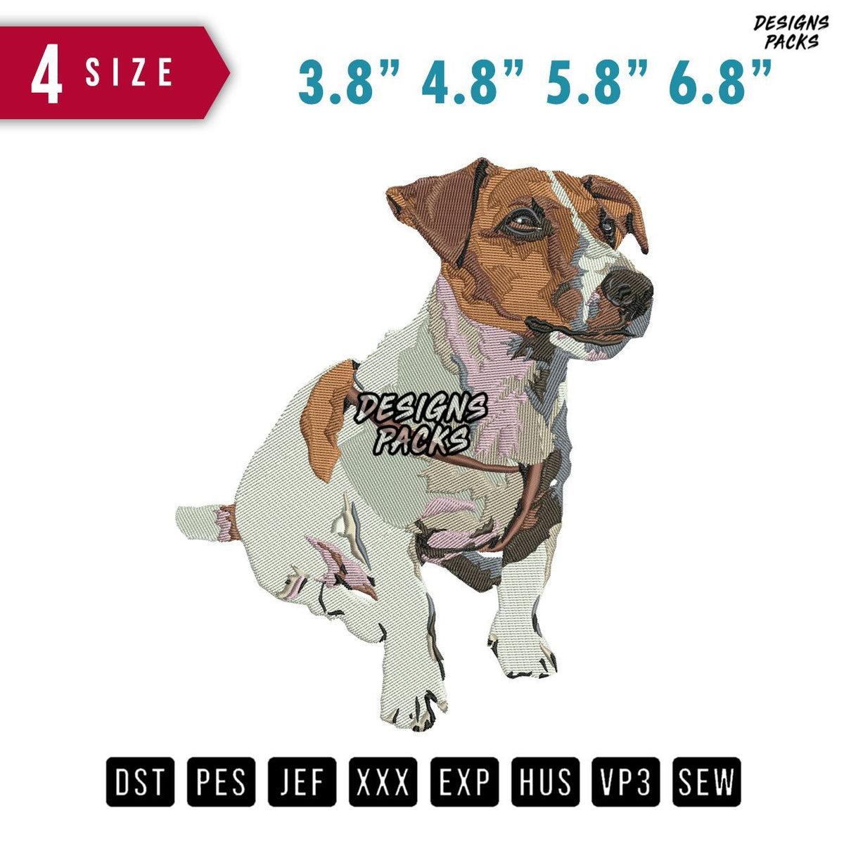 Dog Sitting B Embroidery Design