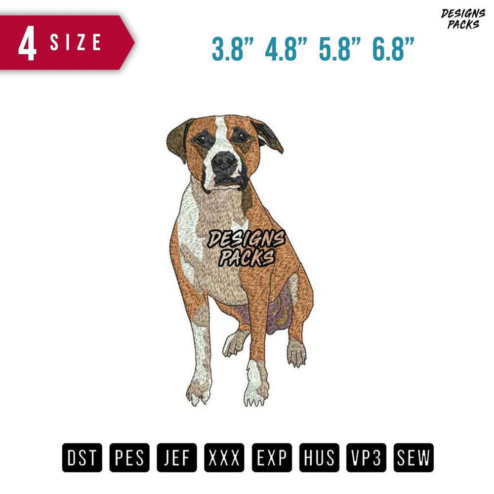 Dog Sitting C Embroidery Design