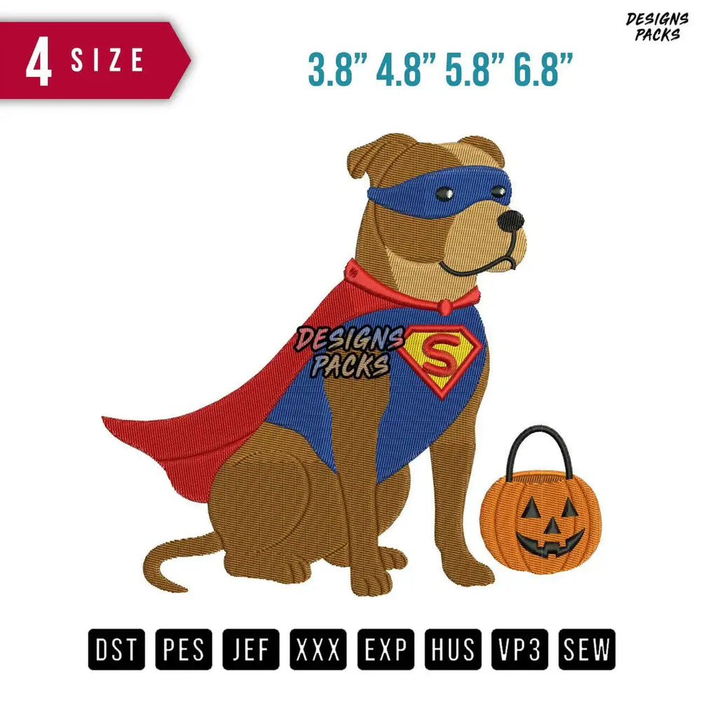 Dog Spiderman Halloween Embroidery Design