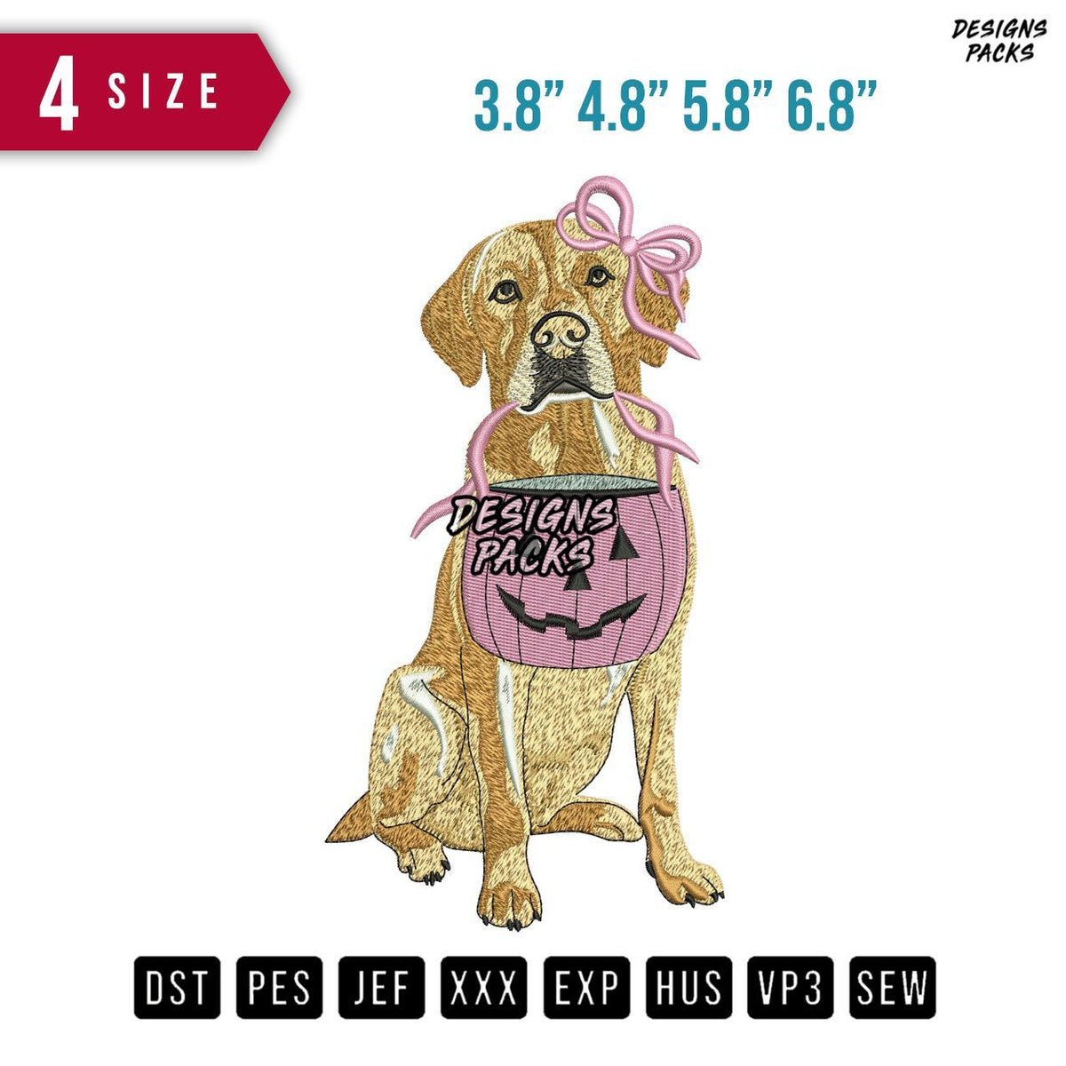 Dog Stand Pumpkin Embroidery Design