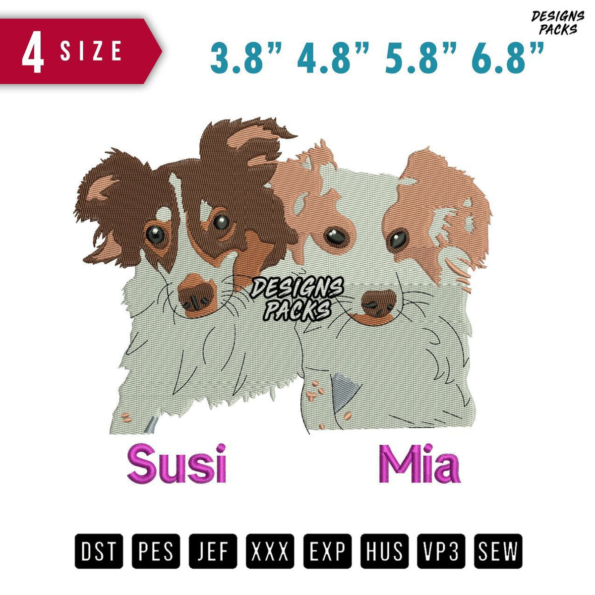 Dog Susi Mia Embroidery Design