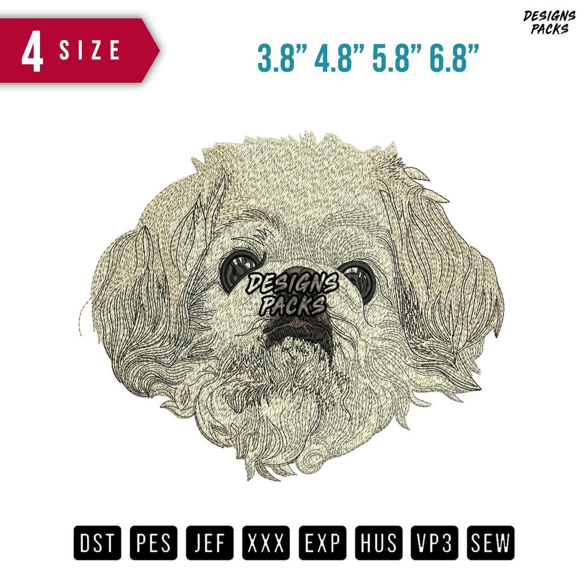 Dog Thick Fur B Embroidery Design