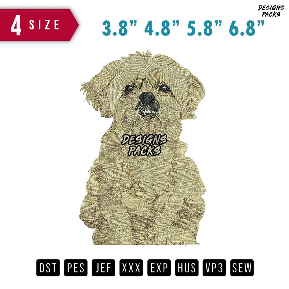 Dog Thick Furs Embroidery Design