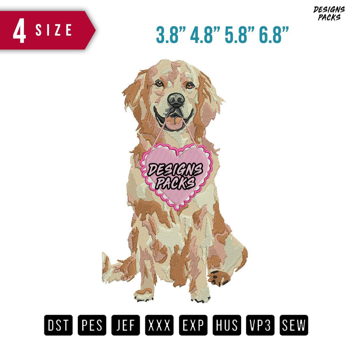 Dog With Love B Embroidery Design