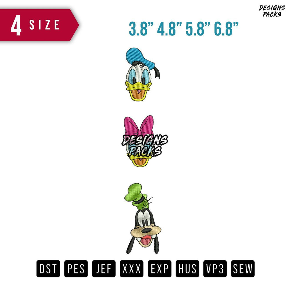 Donald Desy Goofy Embroidery Design