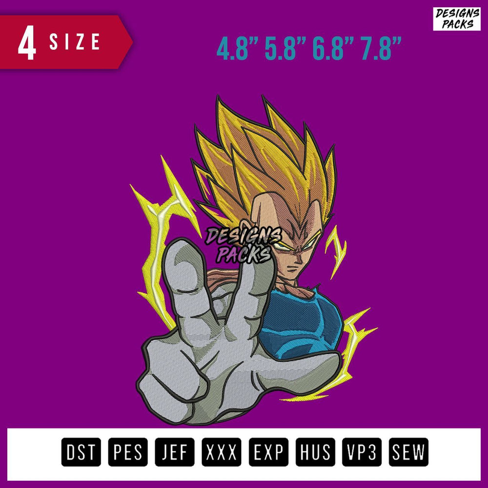 Dragon Ballz Finger Fire Embroidery Design