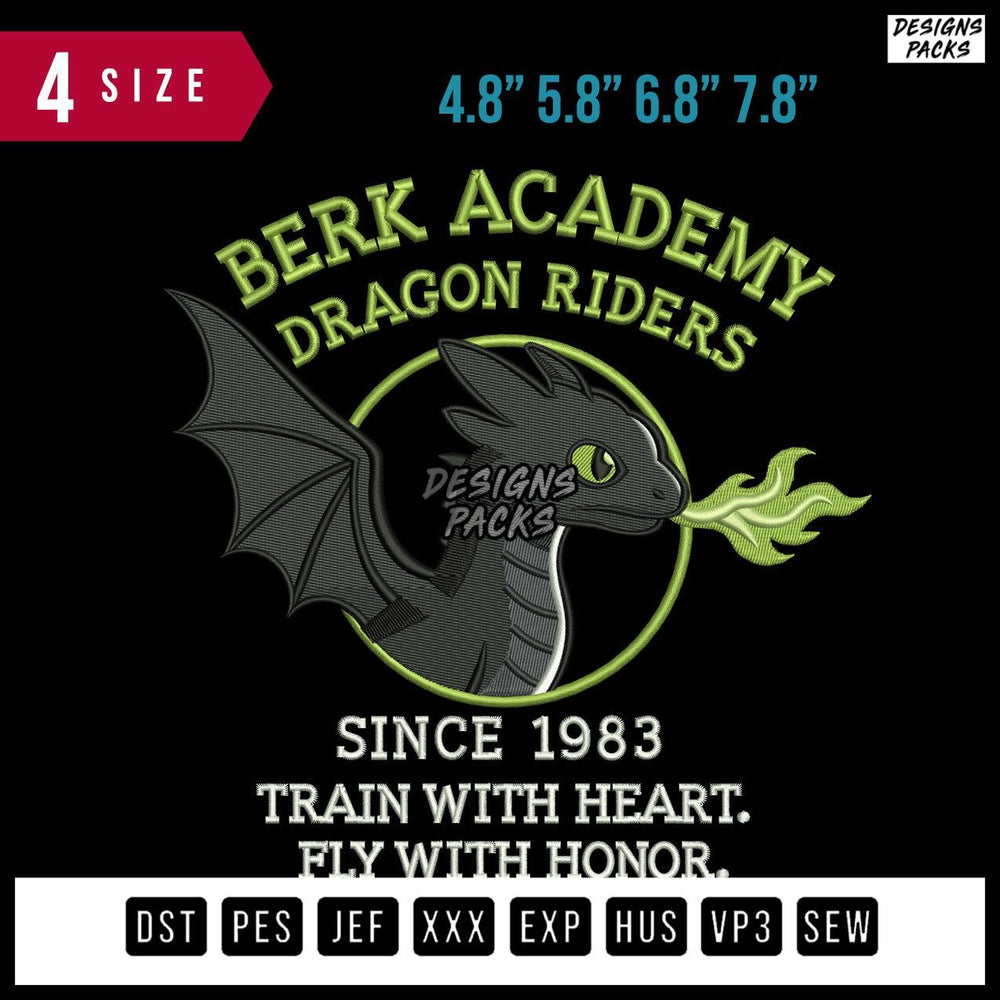 Dragon Riders Embroidery Design