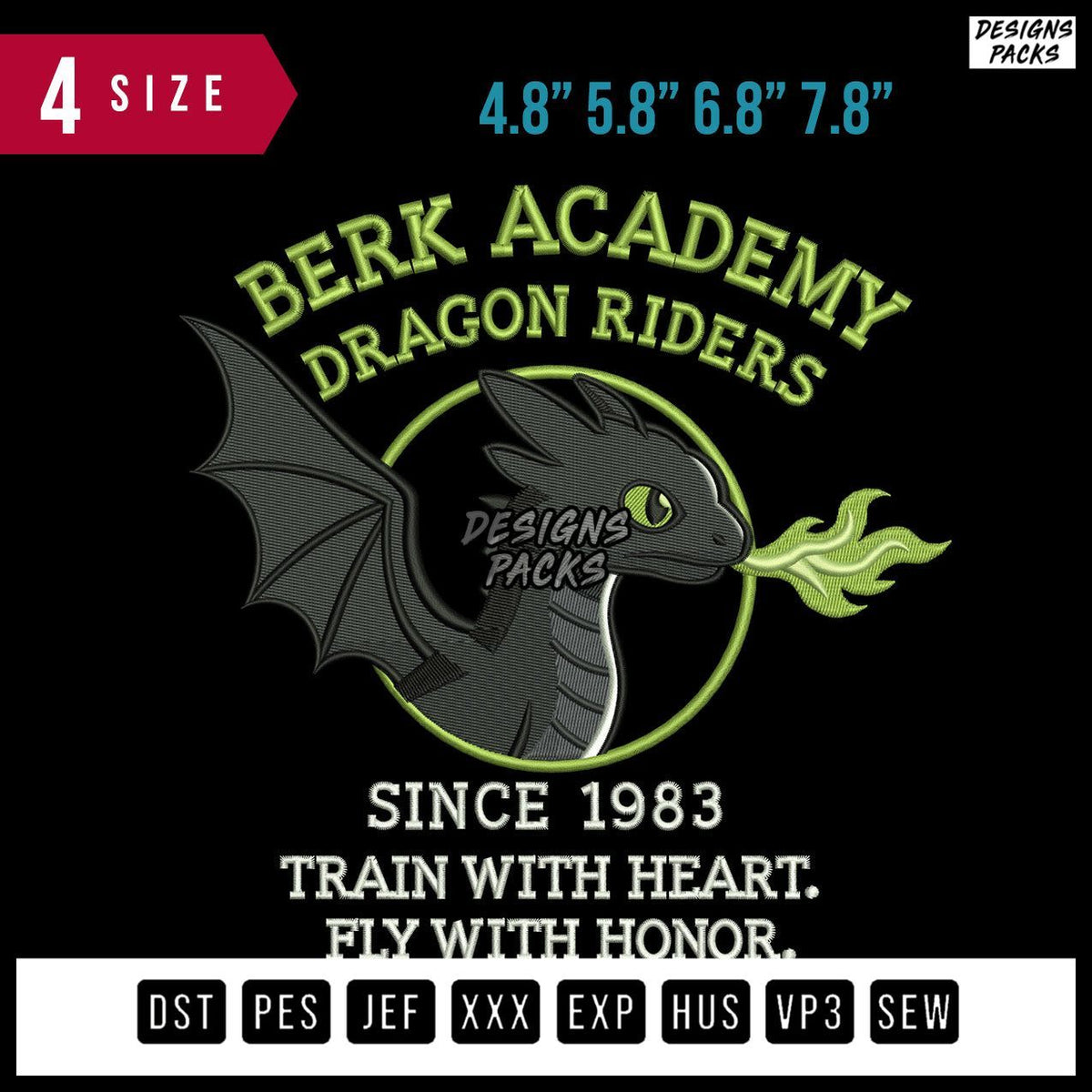 Dragon Riders Embroidery Design