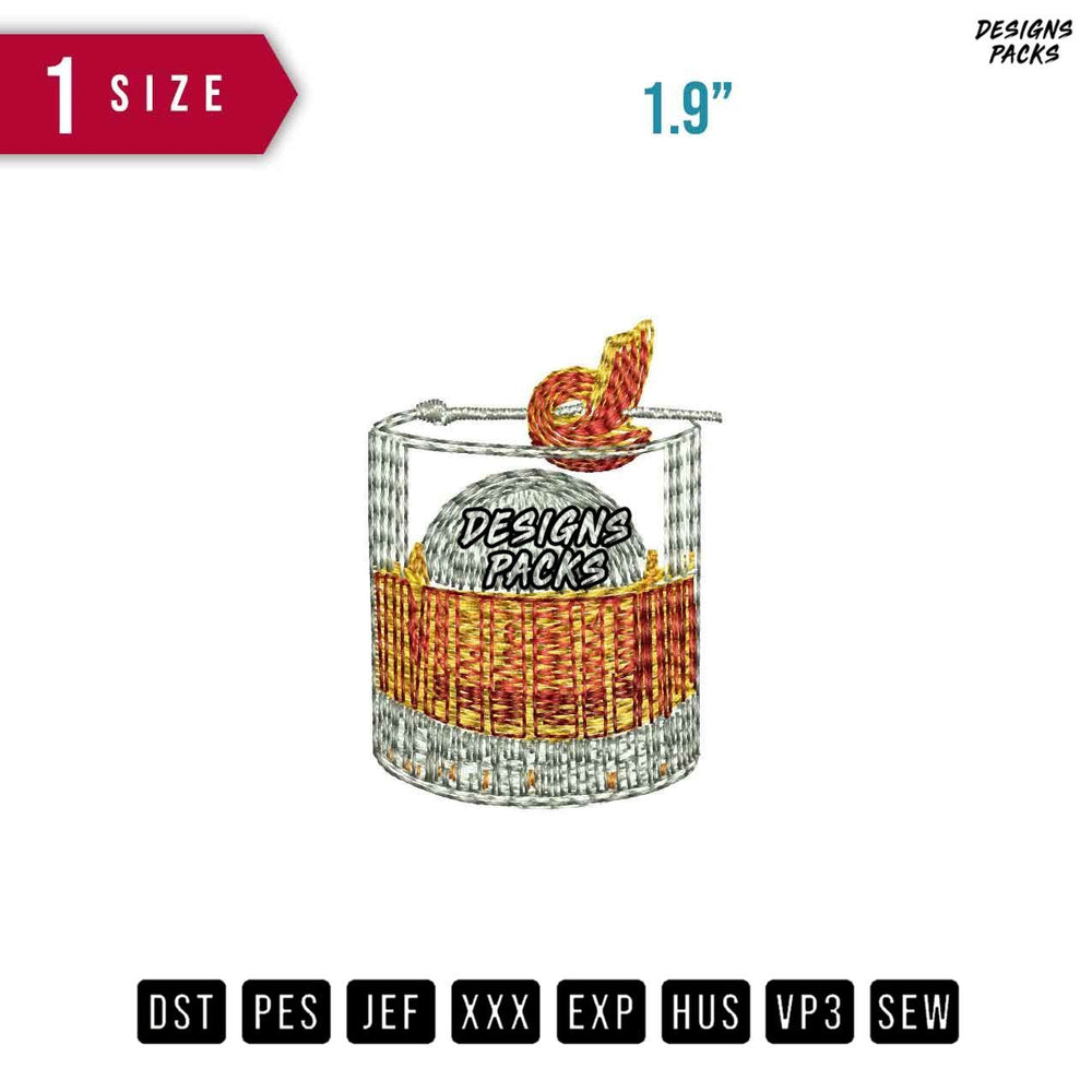 Drink D Embroidery Design