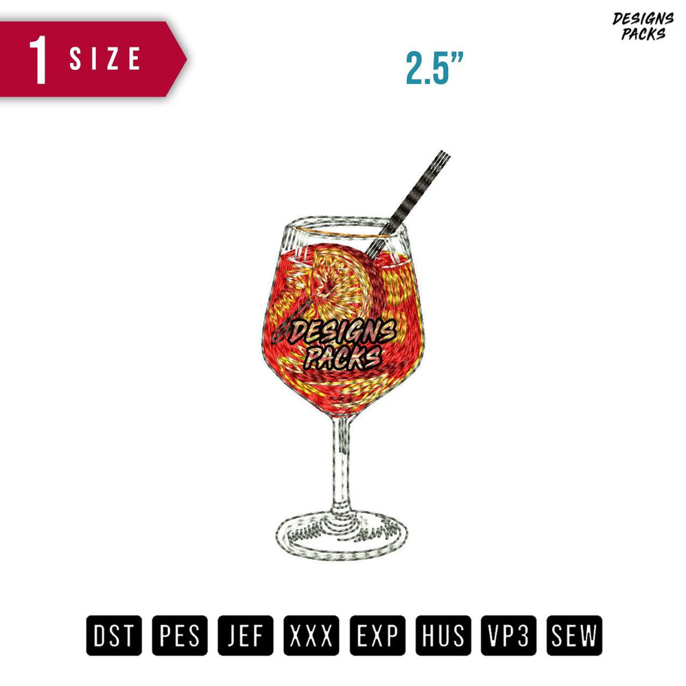 Drink E Embroidery Design