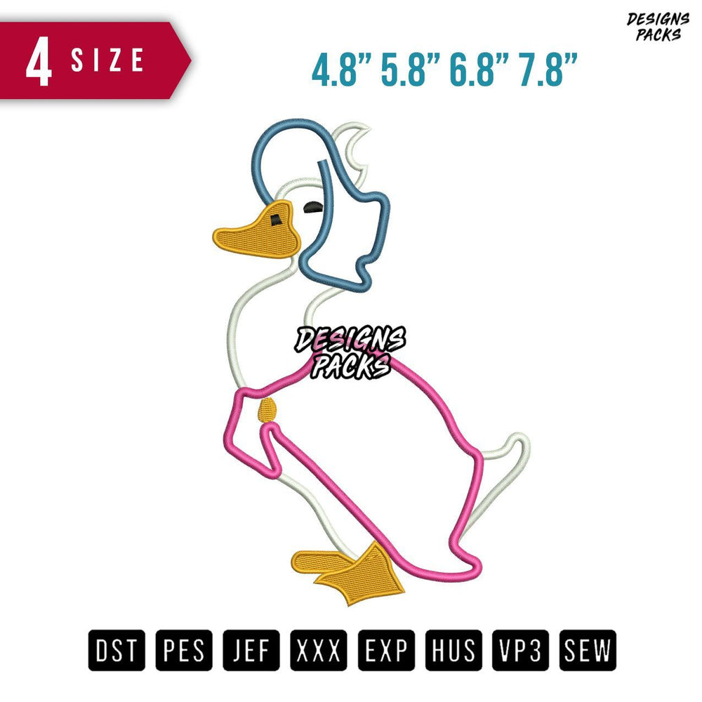 Duck Applique Embroidery Design