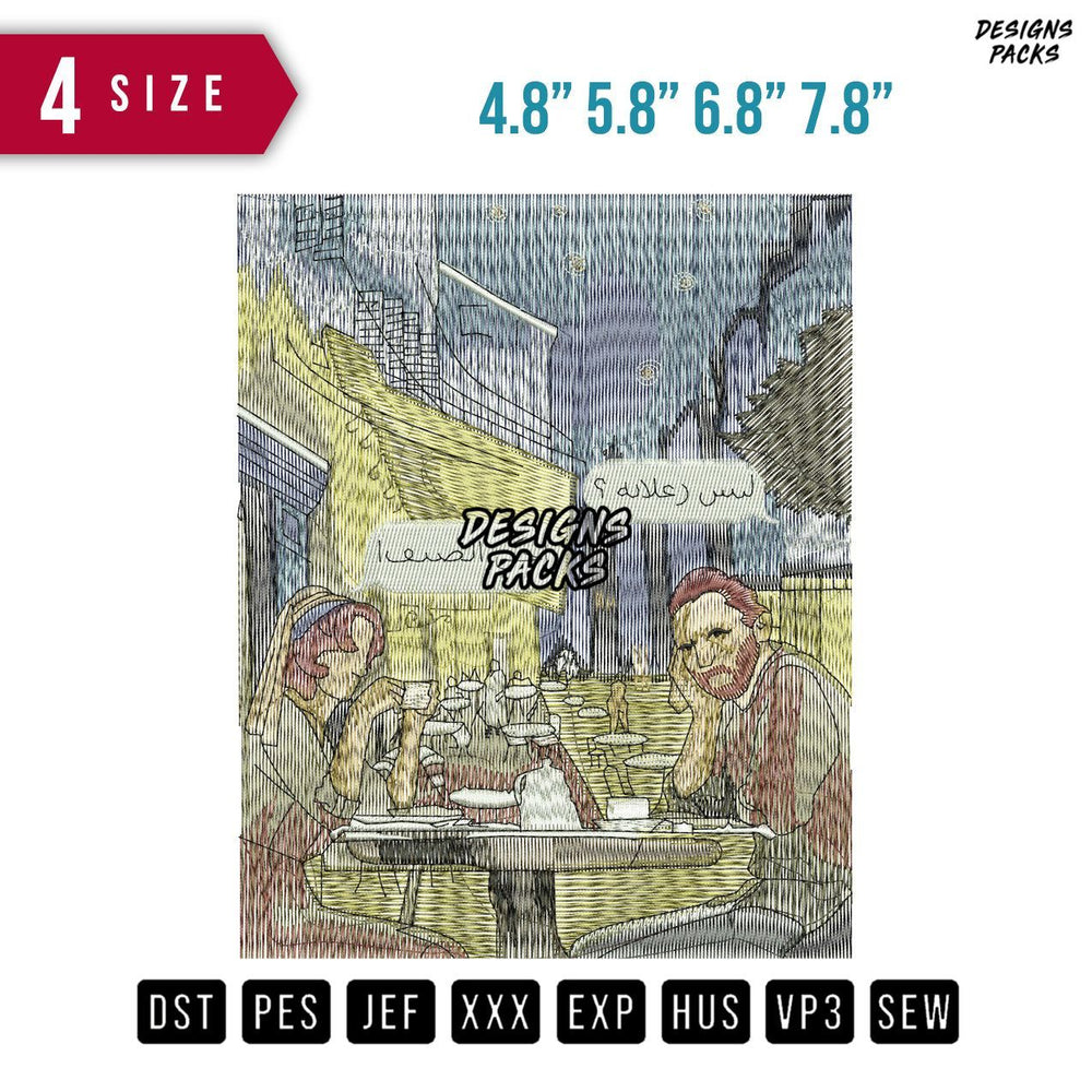 Eating Wool Stitch Embroidery Design