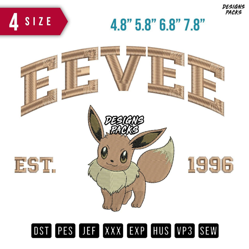 Eevee Est Embroidery Design