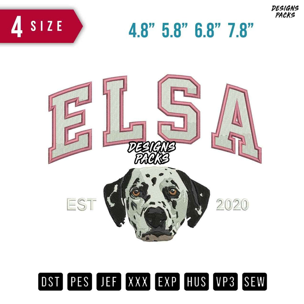 Elsa Dog Embroidery Design