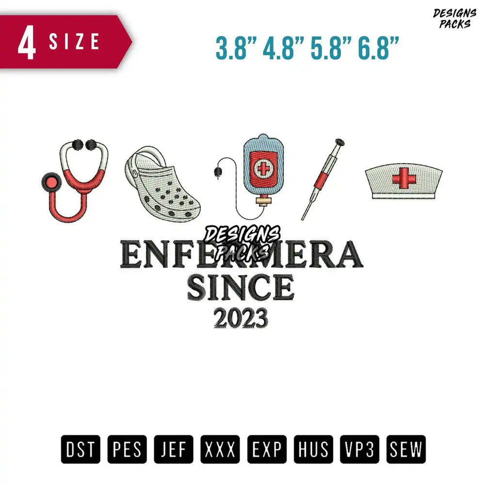 Enfermera Embroidery Design