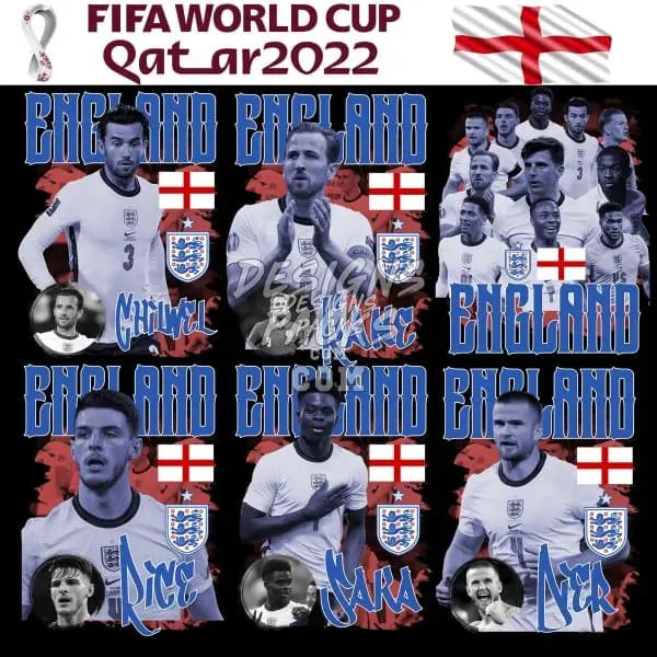 England World Cup Qatar 2022 - 12 Designs Pack PNG designspacks