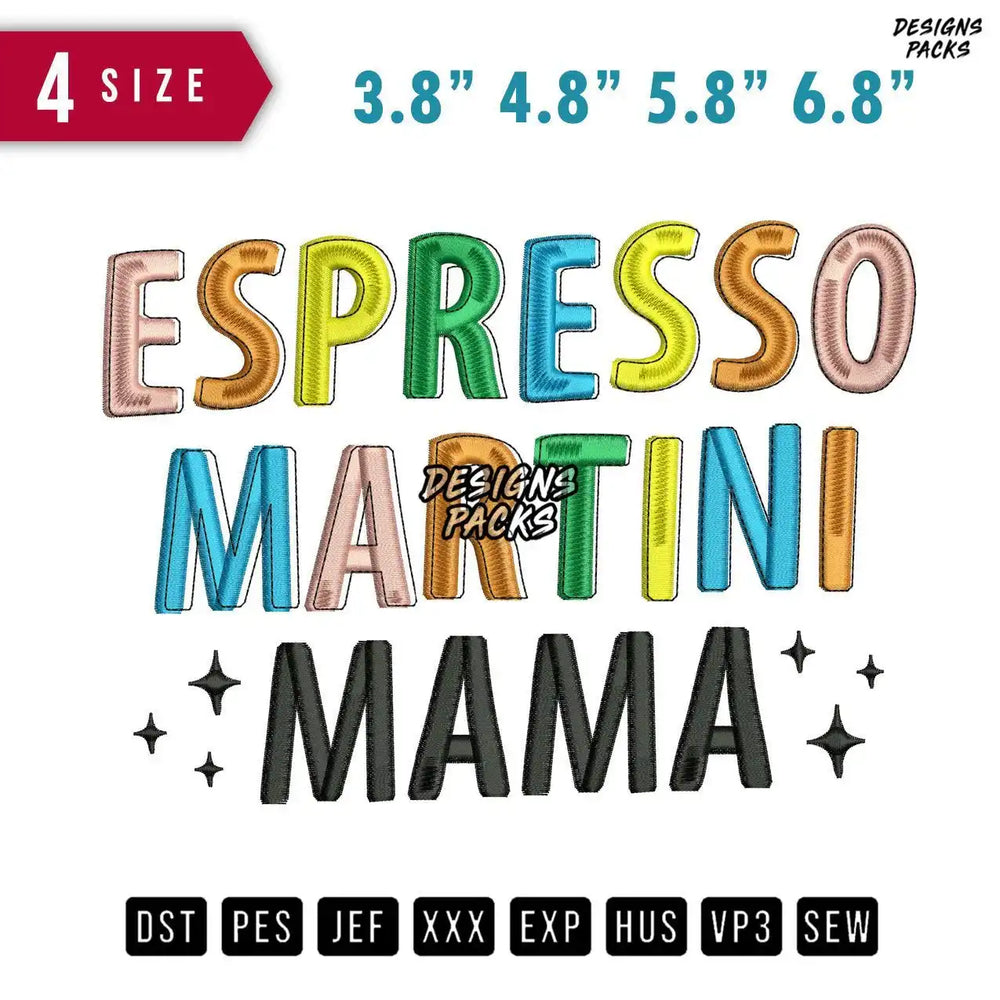 Espresso Embroidery Design
