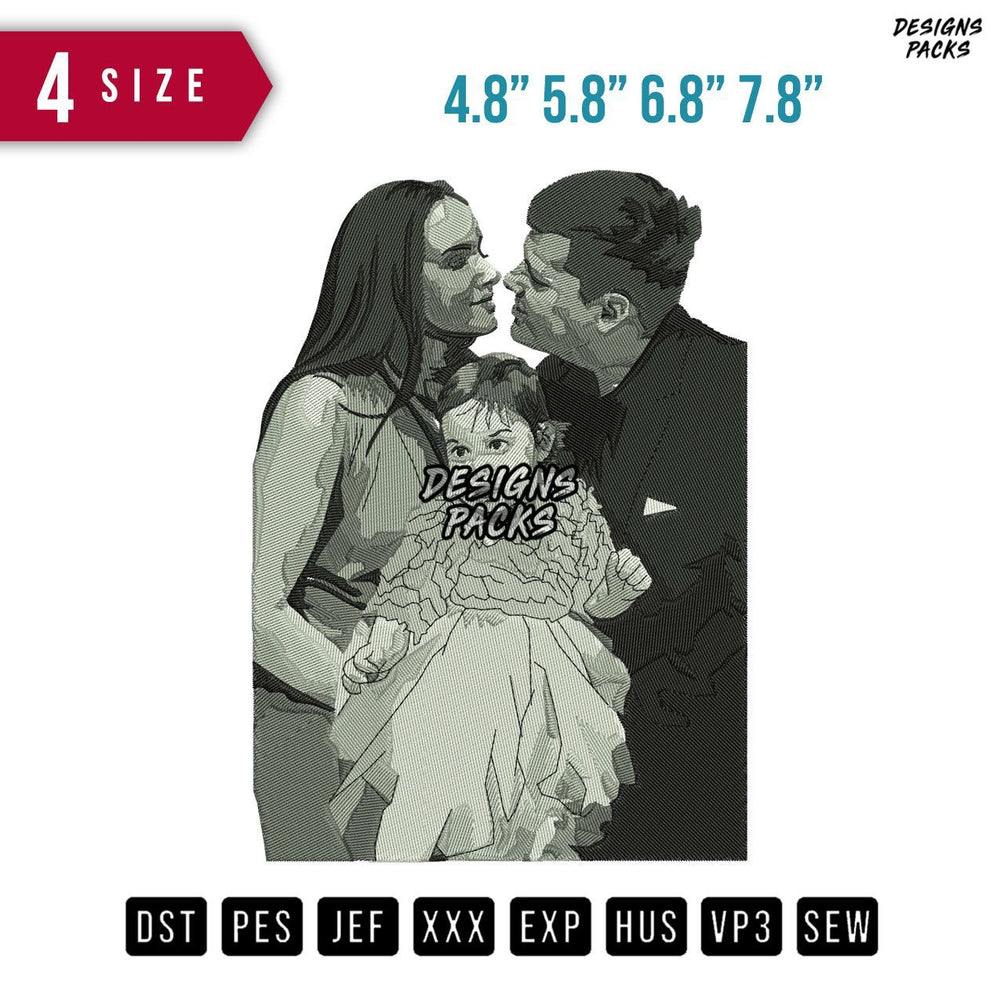 Family Bw Embroidery Design