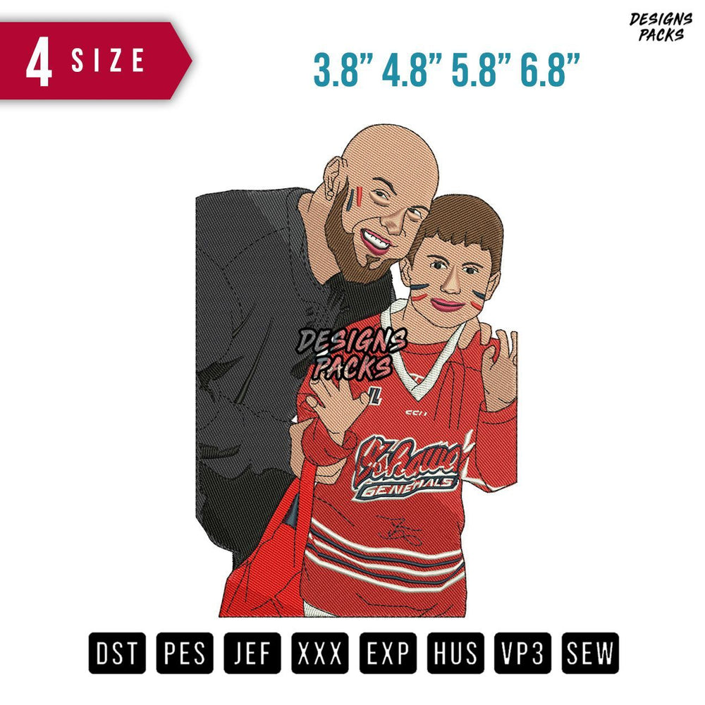 Father And Son Jersey Embroidery Design