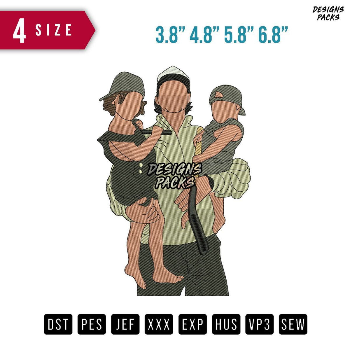 Father Hat Children Embroidery Design