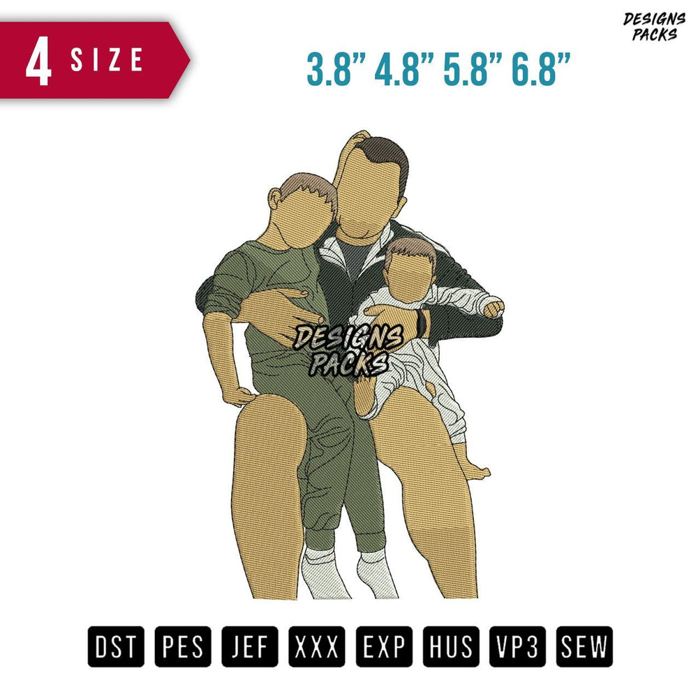 Father Warm Embroidery Design