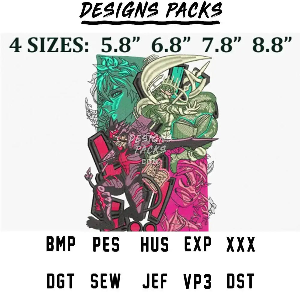 Print-ready embroidery designs in 4 sizes, available in PES, DST, and other formats for DTG and DTF printing.