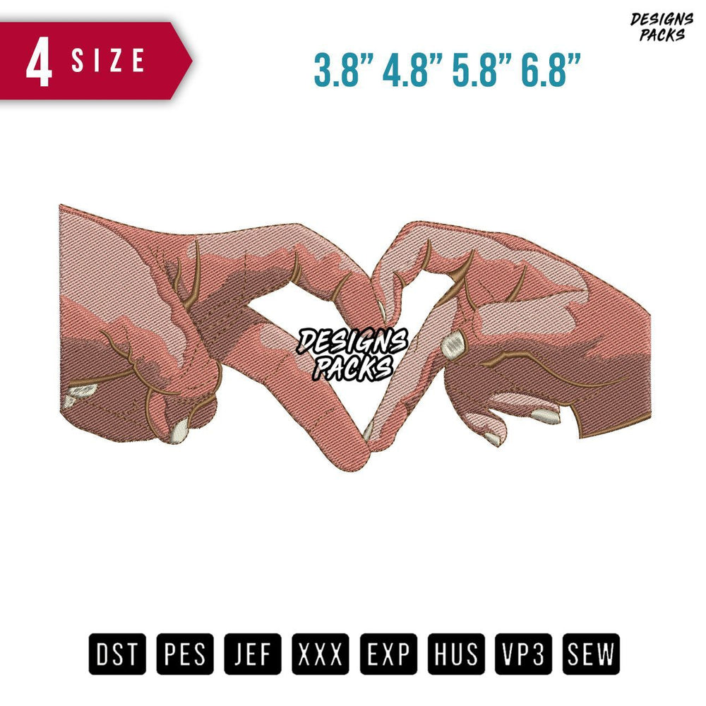 Finger Love B Embroidery Design