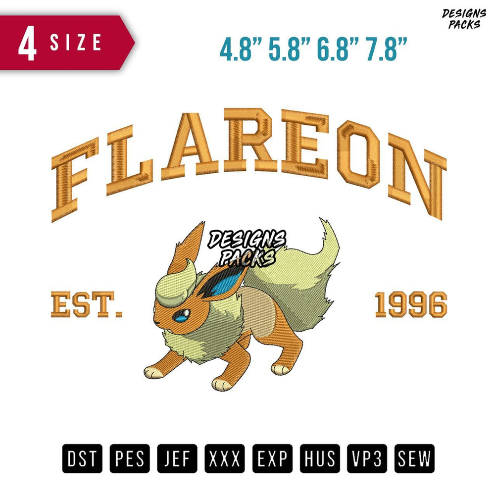 Flareon Est Embroidery Design