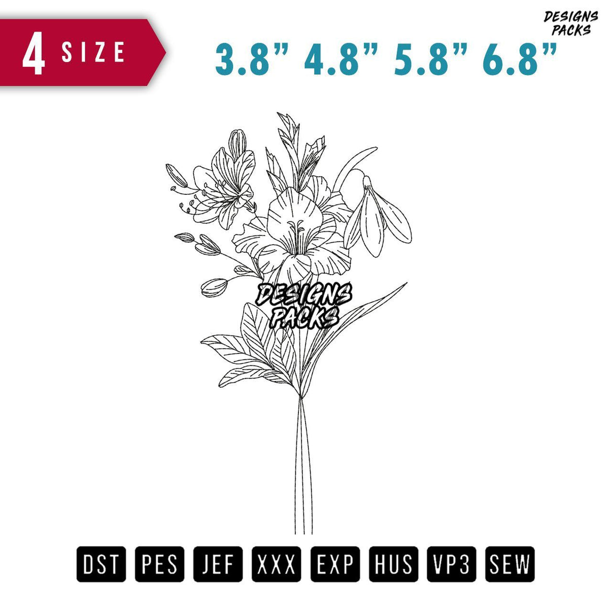 Flower C Embroidery Design