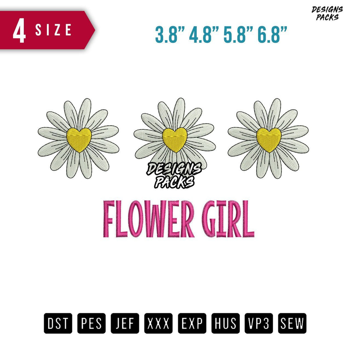 Flower Girl Embroidery Design