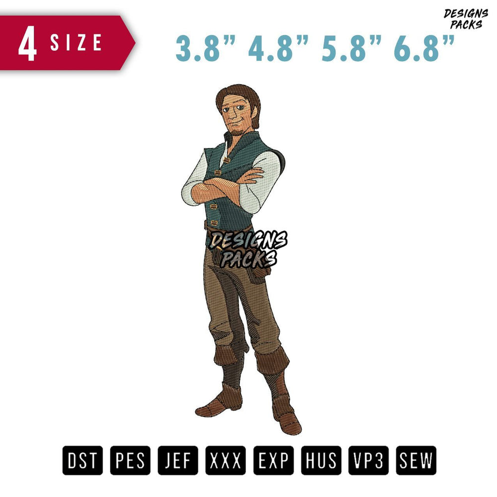 Flynn Rider Stand Embroidery Design