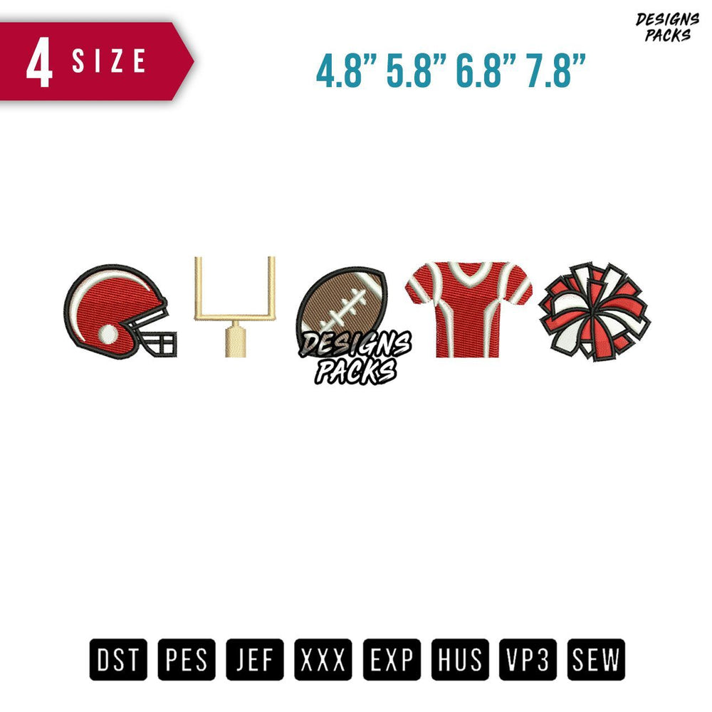 Football Accesories Embroidery Design