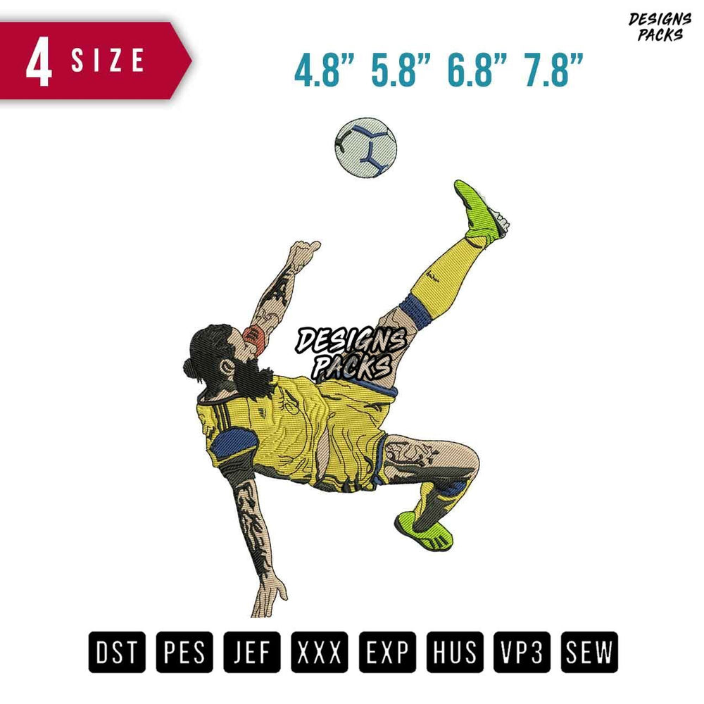 Football Somersault Embroidery Design