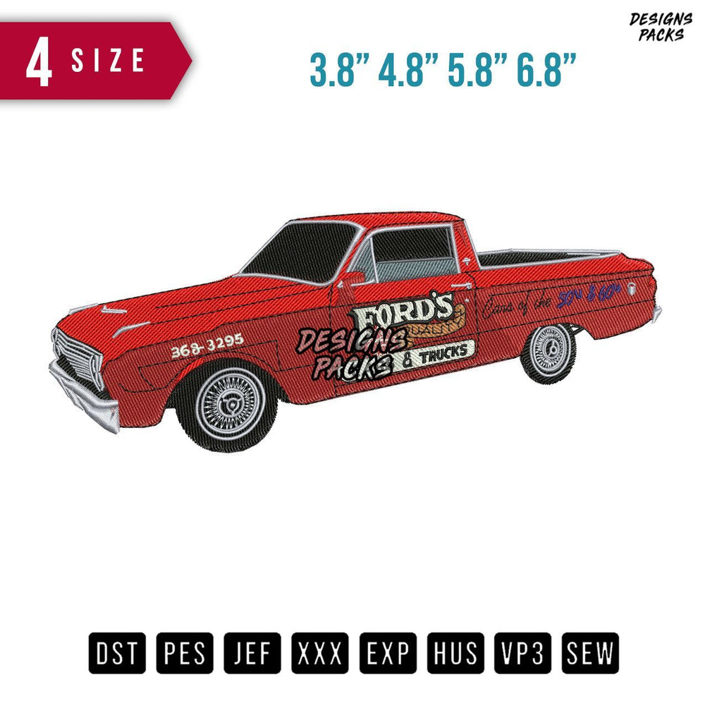 Fords Car Embroidery Design
