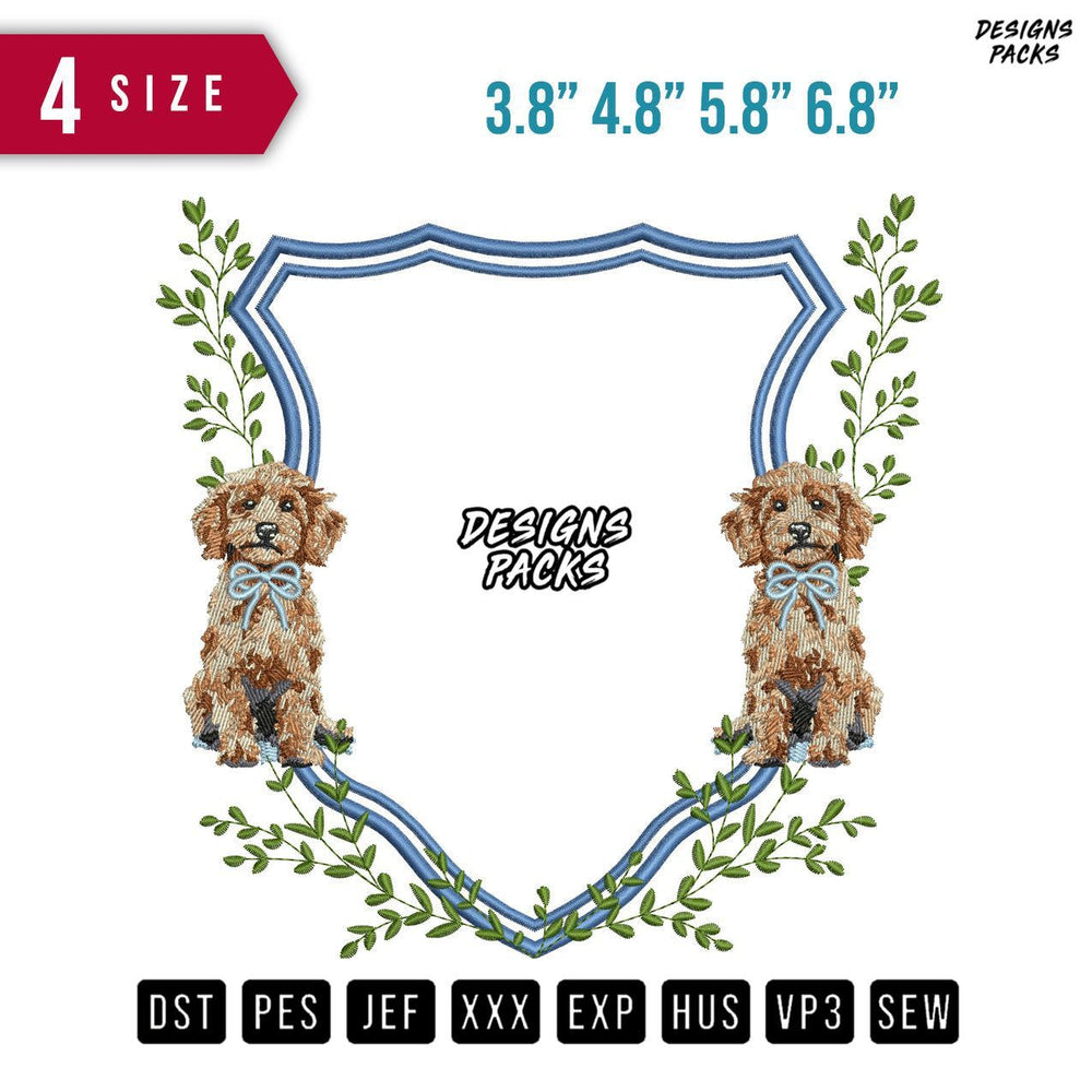 Frame Dogs Embroidery Design