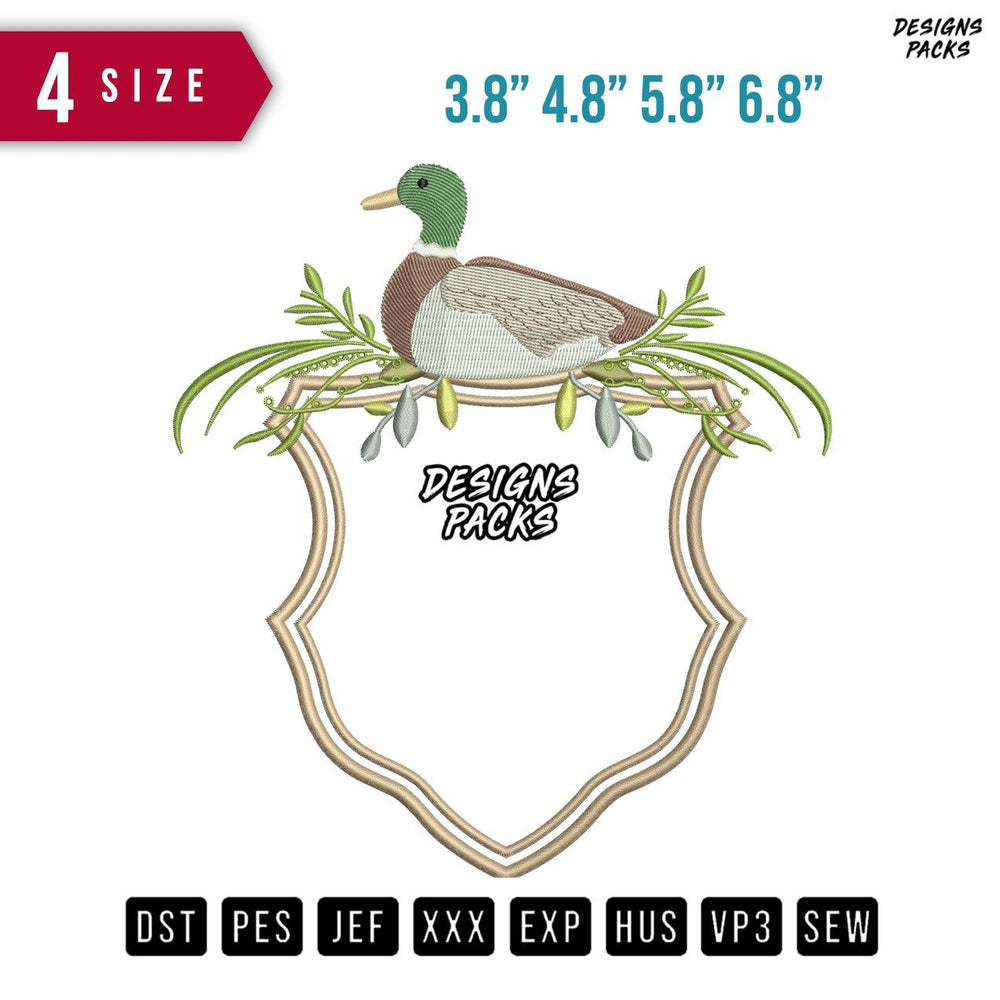 Frame Duck Branches B Embroidery Design