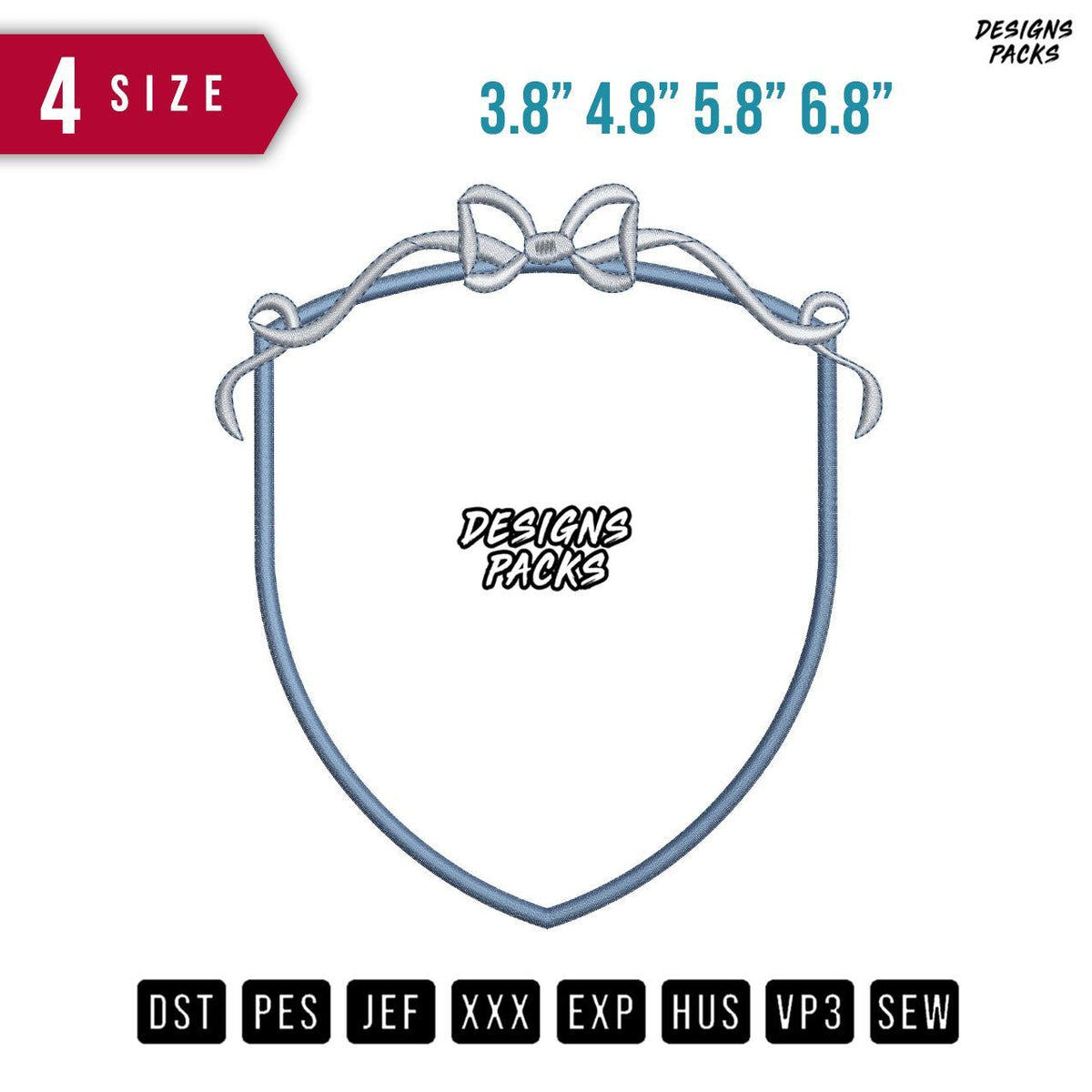 Frame Ribbon Embroidery Design