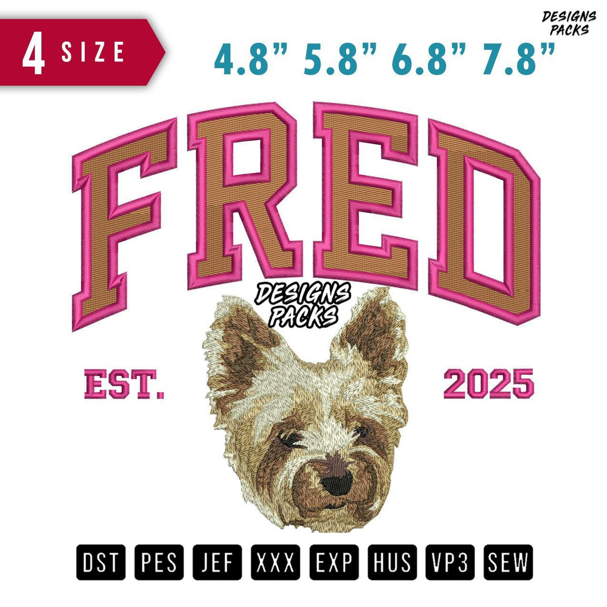 Fred Dogs Embroidery Design