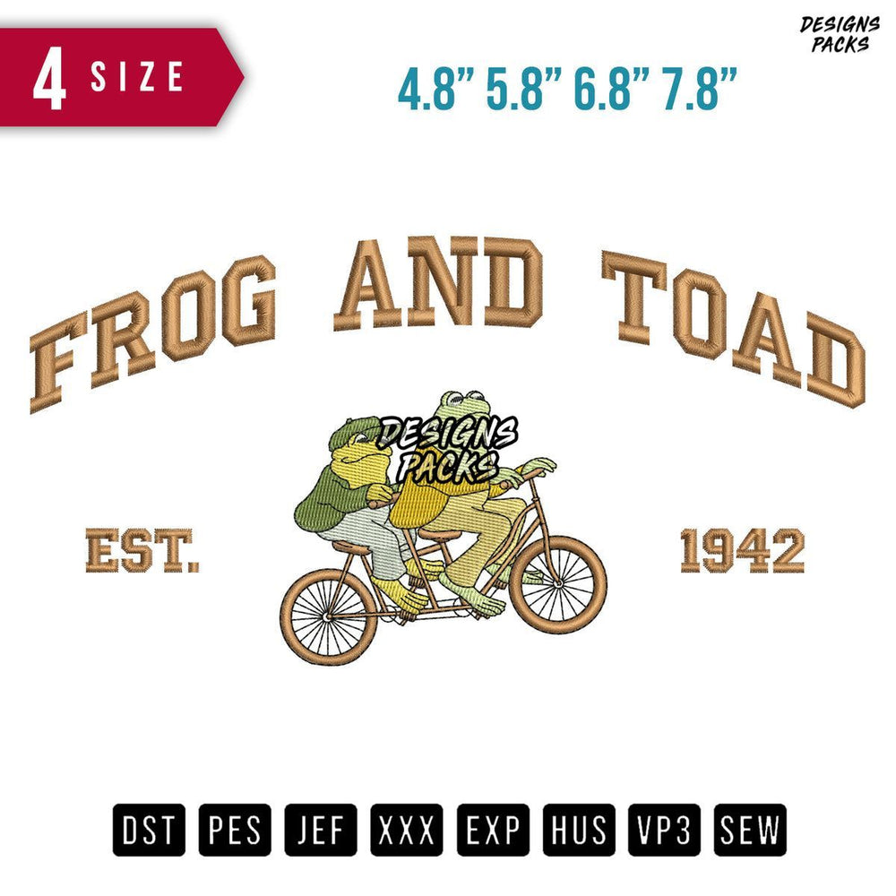 Frog And Toad Embroidery Design