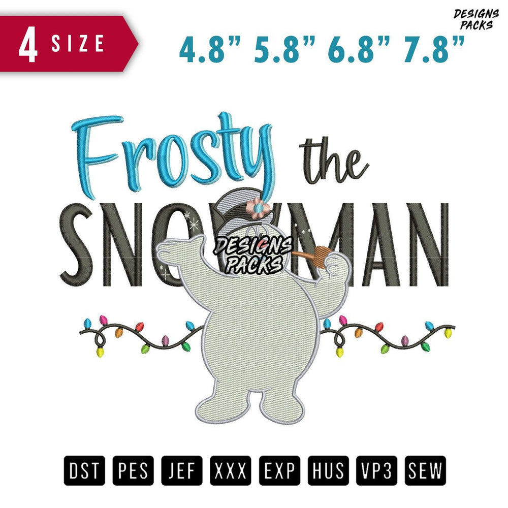 Frosty Snowman Embroidery Design