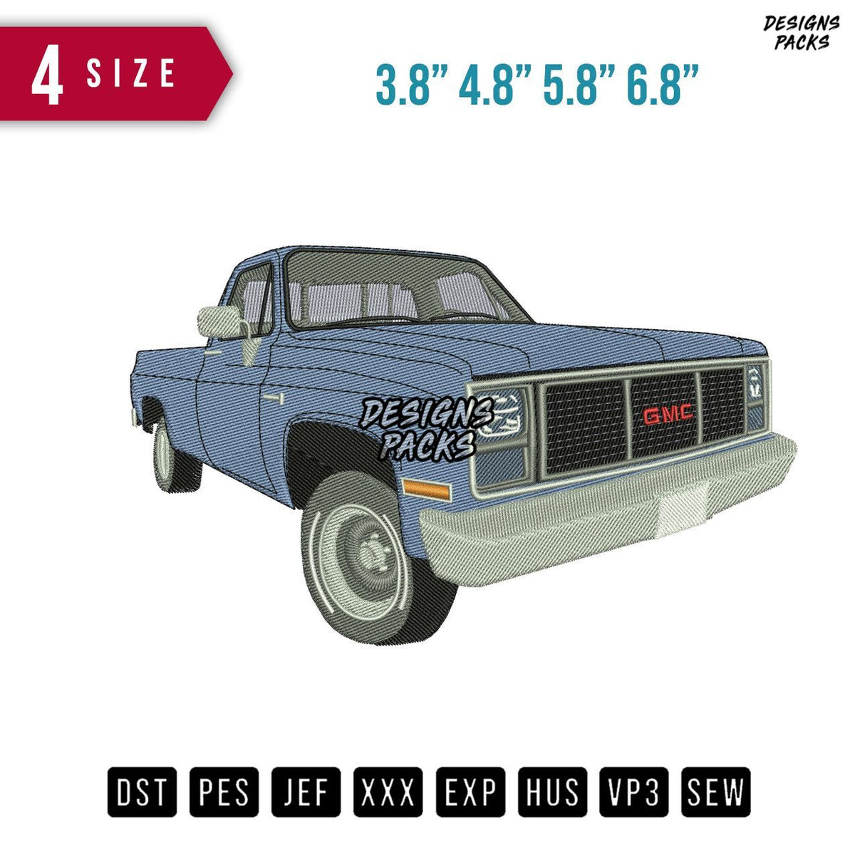 GMC Car B Embroidery Design